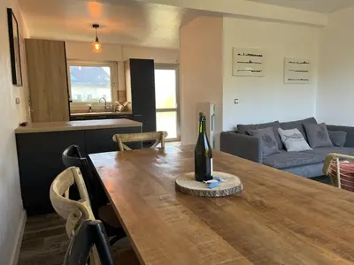 Coin salon dans l'établissement La maison des dunes de Kerambigorn