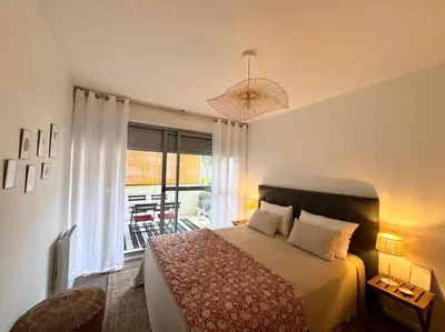 Un ou plusieurs lits dans un hébergement de l'établissement Le cosy, appartement de charme rénové en bord de mer à Bénodet