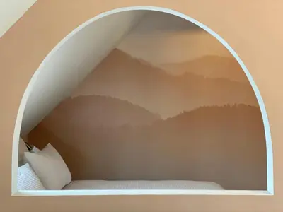 Vue générale sur la montagne ou vue sur la montagne depuis l'appartement