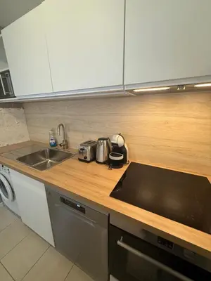 Cuisine ou kitchenette dans l'établissement Appartement deux chambres Brest centre proche Tram
