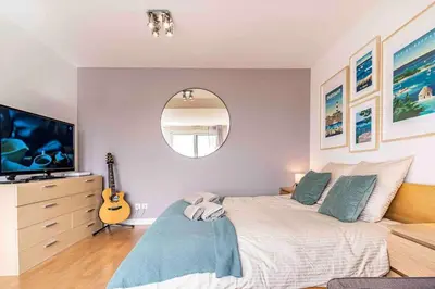 Un ou plusieurs lits dans un hébergement de l'établissement Bel appartement exposé Sud-ouest avec terrasse