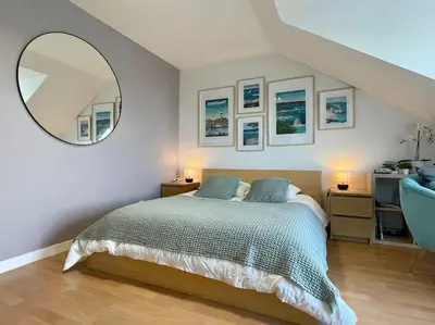 Un ou plusieurs lits dans un hébergement de l'établissement Bel appartement exposé Sud-ouest avec terrasse