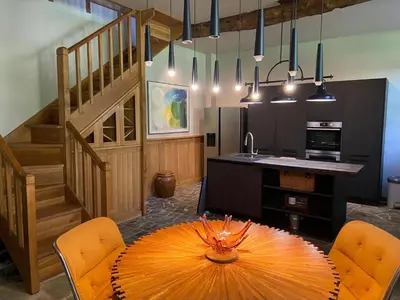 Cuisine ou kitchenette dans l'établissement Garden Cottage Kervolongar