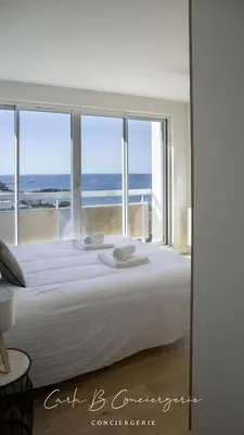 Un ou plusieurs lits dans un hébergement de l'établissement LE BELVEDERE - Appartement pleine vue mer 6 pers Concarneau