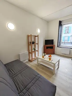 Télévision ou salle de divertissement dans l'établissement Charmant T2 RDC