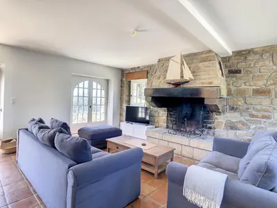 Coin salon dans l'établissement Villa Trébéron - Vue mer exceptionnelle à Crozon