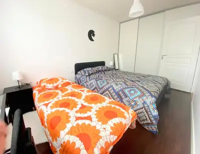Un ou plusieurs lits dans un hébergement de l'établissement A Proximité du centre de BREST, beau T3, 2 ch, 7 personnes
