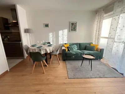 Coin salon dans l'établissement Appartement les Capucins ROSCOFF