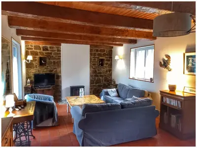 Coin salon dans l'établissement Maison bretonne entre terre et mer