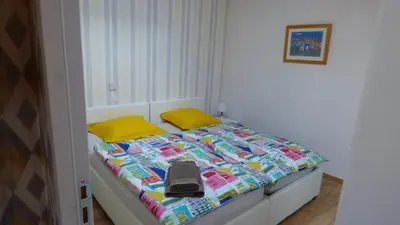 Un ou plusieurs lits dans un hébergement de l'établissement Ouessant 200m Plage et Port