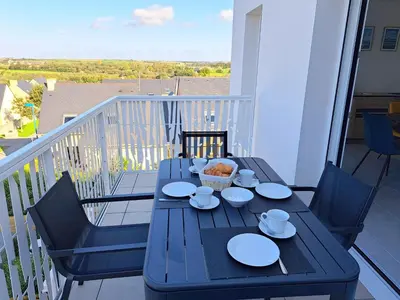Balcon ou terrasse dans l'établissement Apartment in Plouarzel