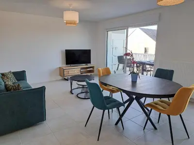 Télévision ou salle de divertissement dans l'établissement Apartment in Plouarzel