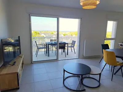 Balcon ou terrasse dans l'établissement Apartment in Plouarzel