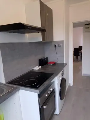 Cuisine ou kitchenette dans l'établissement Appartement avec 2 chambres Morlaix et internet