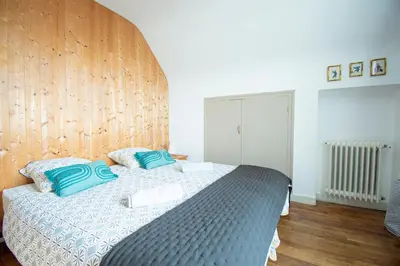 Un ou plusieurs lits dans un hébergement de l'établissement Panorama d'Azur I Vue mer & 13 personnes