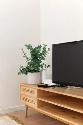 Télévision ou salle de divertissement dans l'établissement Apparts hôtels Concarneau