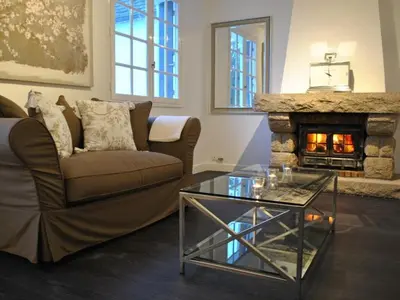 Coin salon dans l'établissement Avel Mor Comfortable holiday residence