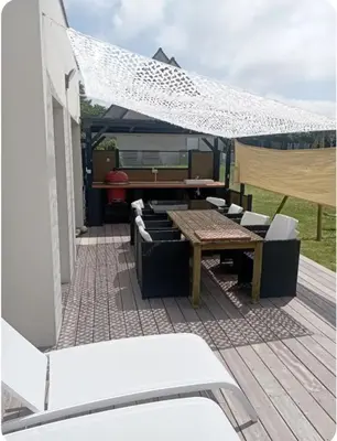 Terrasse ou espace extérieur de l'établissement Maison de famille proche de la mer