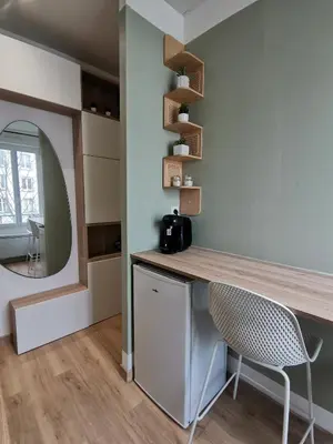 Cuisine ou kitchenette dans l'établissement Studio cosy et calme