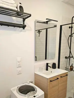 Salle de bains dans l'établissement Studio Le Petit Sablé