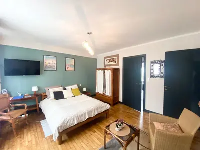 Un ou plusieurs lits dans un hébergement de l'établissement Appartement Douarnenez, Treboull hag ar mor