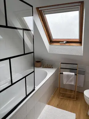 Salle de bains dans l'établissement Les hortensias de papy