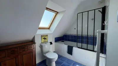 Salle de bains dans l'établissement Maison des Dunes