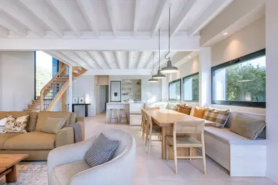 Coin salon dans l'établissement Villas Goarem Louzet
