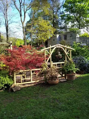 Jardin de l'établissement Maison dans un environnement boisé très calme