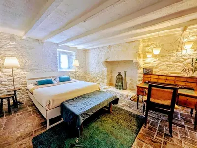 Un ou plusieurs lits dans un hébergement de l'établissement Maison Bretonne Ti Ar Strobineller, Plages et GR34 à 10 mn Plouguerneau