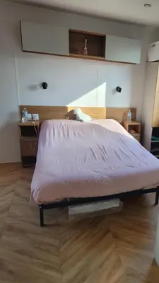 Un ou plusieurs lits dans un hébergement de l'établissement Magnifique Mobil home 40 m2 Grand Confort