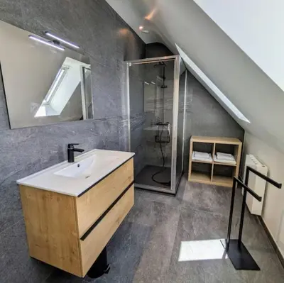 Salle de bains dans l'établissement La marée basse - vue mer imprenable