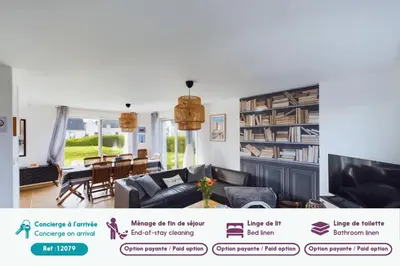 Coin salon dans l'établissement À 300m de la côte sauvage, maison familiale pour 8