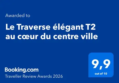 Certificat, récompense, panneau ou autre document affiché dans l'établissement Le Traverse élégant T2 au cœur du centre ville