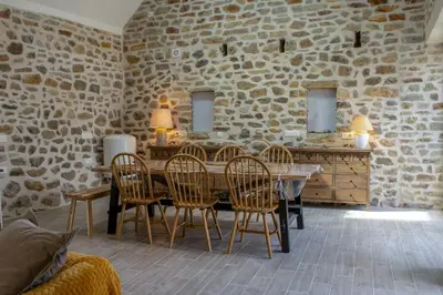 Coin salon dans l'établissement Ker Tirvi - vue mer - wifi