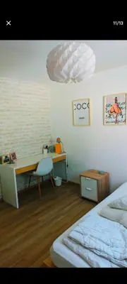 Un ou plusieurs lits dans un hébergement de l'établissement Wooden house