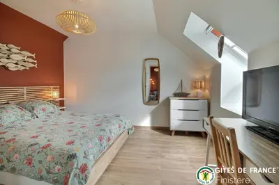 Un ou plusieurs lits dans un hébergement de l'établissement Gîte 