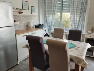 Cuisine ou kitchenette dans l'établissement apartement avec parking prive