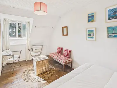 Coin salon dans l'établissement 50 m de la plage - Maison pour 6 avec jardin