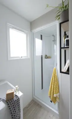 Salle de bains dans l'établissement Camping Cap Finistère