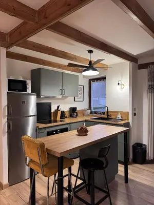 Cuisine ou kitchenette dans l'établissement Gîte Paisible à la Campagne pour 5 Personnes