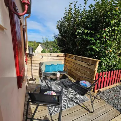 Balcon ou terrasse dans l'établissement HON TI MOR notre Maison de la mer
