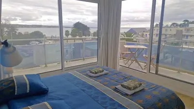 Balcon ou terrasse dans l'établissement Le Trez', vue mer imprenable