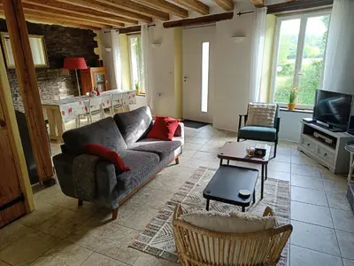 Coin salon dans l'établissement Gite Petite Florence