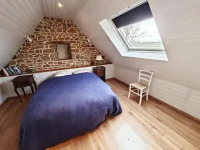 Un ou plusieurs lits dans un hébergement de l'établissement Chestnut - Charming cottage - Renovated 2024- Gîte de charme - Rénové 2024