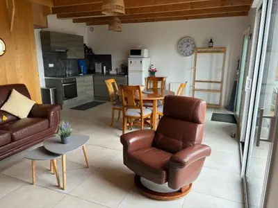 Coin salon dans l'établissement les gites du corsen