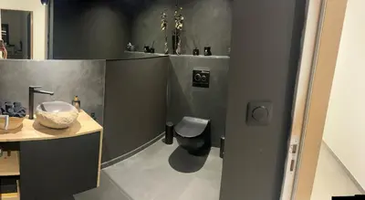 Salle de bains dans l'établissement Appartement vue mer