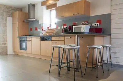 Cuisine ou kitchenette dans l'établissement Le gîte de Penn Ar Roz