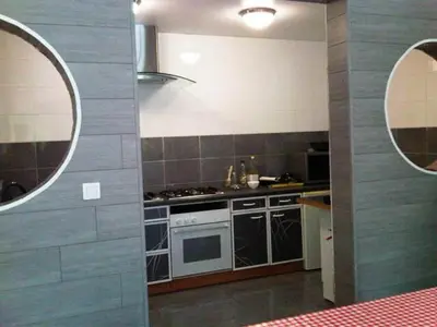 Cuisine ou kitchenette dans l'établissement Gite D'étape port de Carhaix