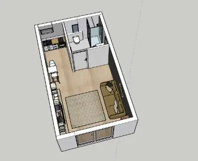 Plan de l'établissement Envol du Phénix - studio neuf - Ancrage indépendant Rez de jardin